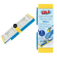 Lola Products Squeezematic Butterfly Sponge Mop Refill 9 """" Bred udskiftning hovedgulv reng?ringskompatibel m/quickie type s svamp mopper 1 pakke