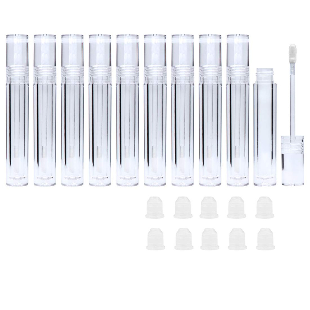 Snowso Lip Gloss Tubes With Wand Empty 10 Pack 5Ml Transparent Lip Gloss Containers Clear Crystal Lip Gloss Tubes With Rubber Stoppers For Diy Lip Gloss