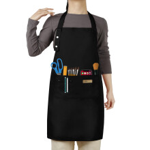 Hongsome Artist Apron Paint Garden Pottery Teacher Painting Aprons for Adults Women 3 Pockets Adjustable Bib Apron for Art Gardening Cooking Black