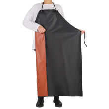 GNJCV Chemikalienbeständiger PVC-Schürze - Schwarze Plus-Size Unisex wasserdichte Vinylschürzen