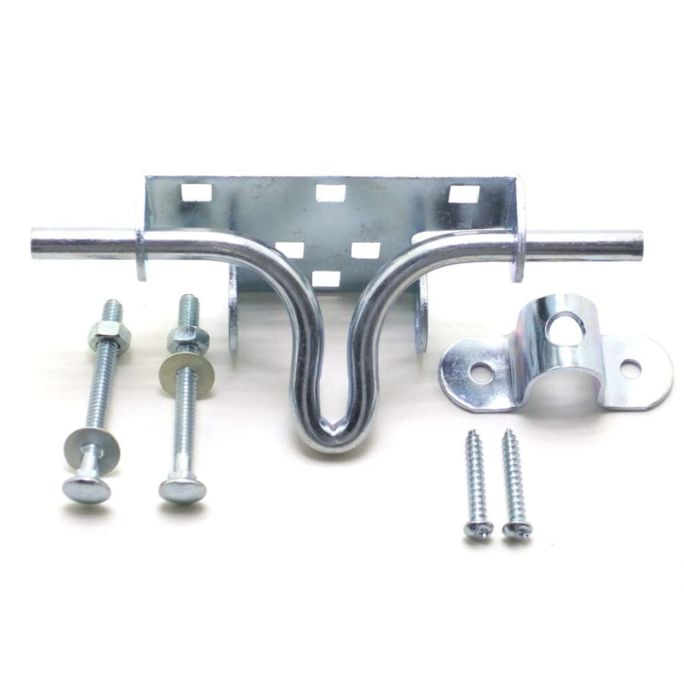 NU-SET 2891-3 Loquet de portail coulissant en acier robuste pour cl   tures en bois ou en m   tal, portes de grange, abris de jardin, livr    avec des