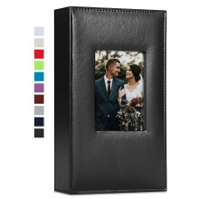 Vienrose Photo Album 4x6 300 Photos Leather Cover Picture Book with 300 Horizontal Pockets Slip-in Picture Albums for Wedding Baby Vacation Black