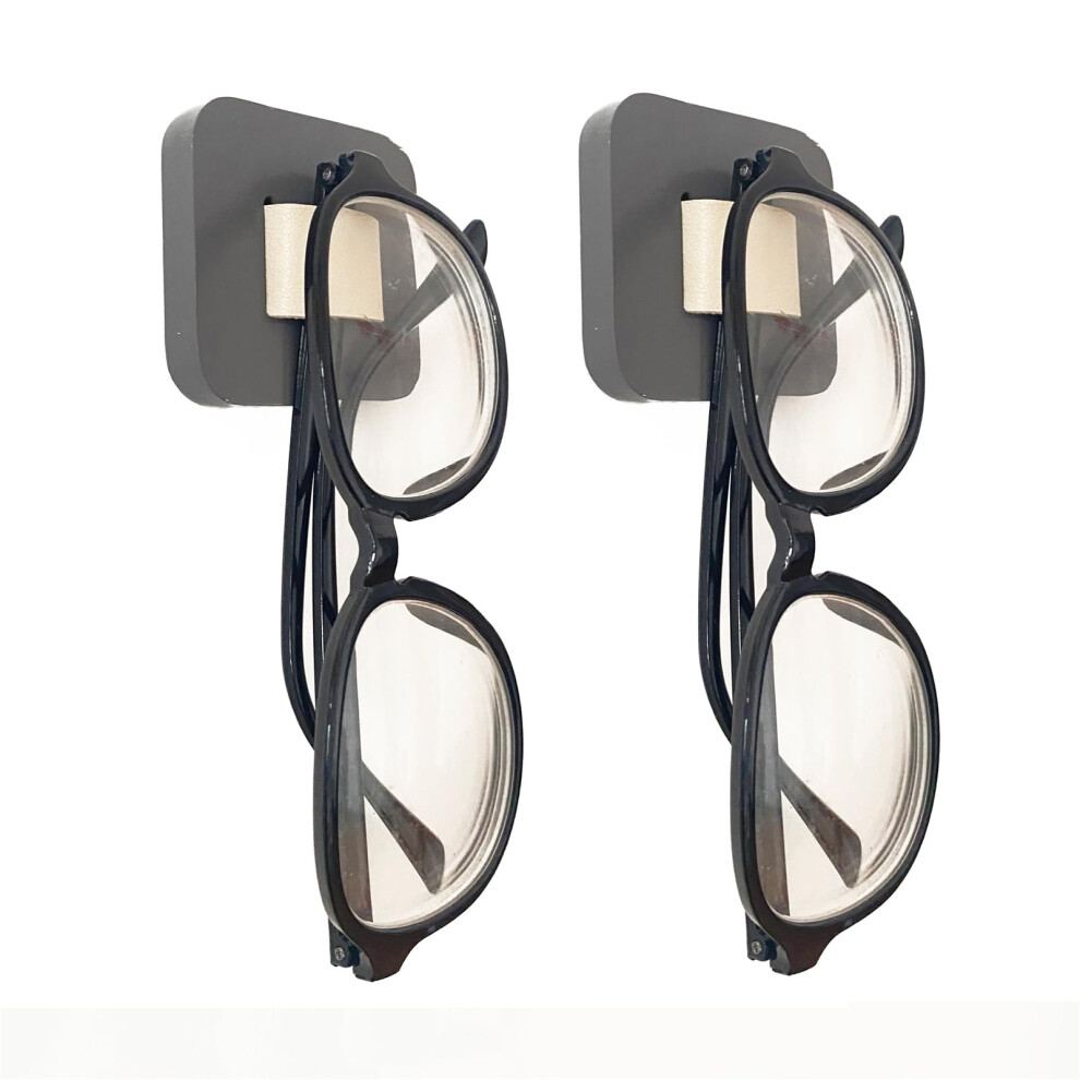 FINDAMAZE Sunglasses Organizer Wood Sunglasses Storage Wall Mounted Eyeglasses Holder Eyewear Display Home Decor  (2pcs-grey-short-sunglass holder)