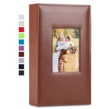 Vienrose Photo Album 4x6 300 Photos Leather Cover Picture Book with 300 Horizontal Pockets Slip-in Picture Albums for Wedding Baby Vacation Brown