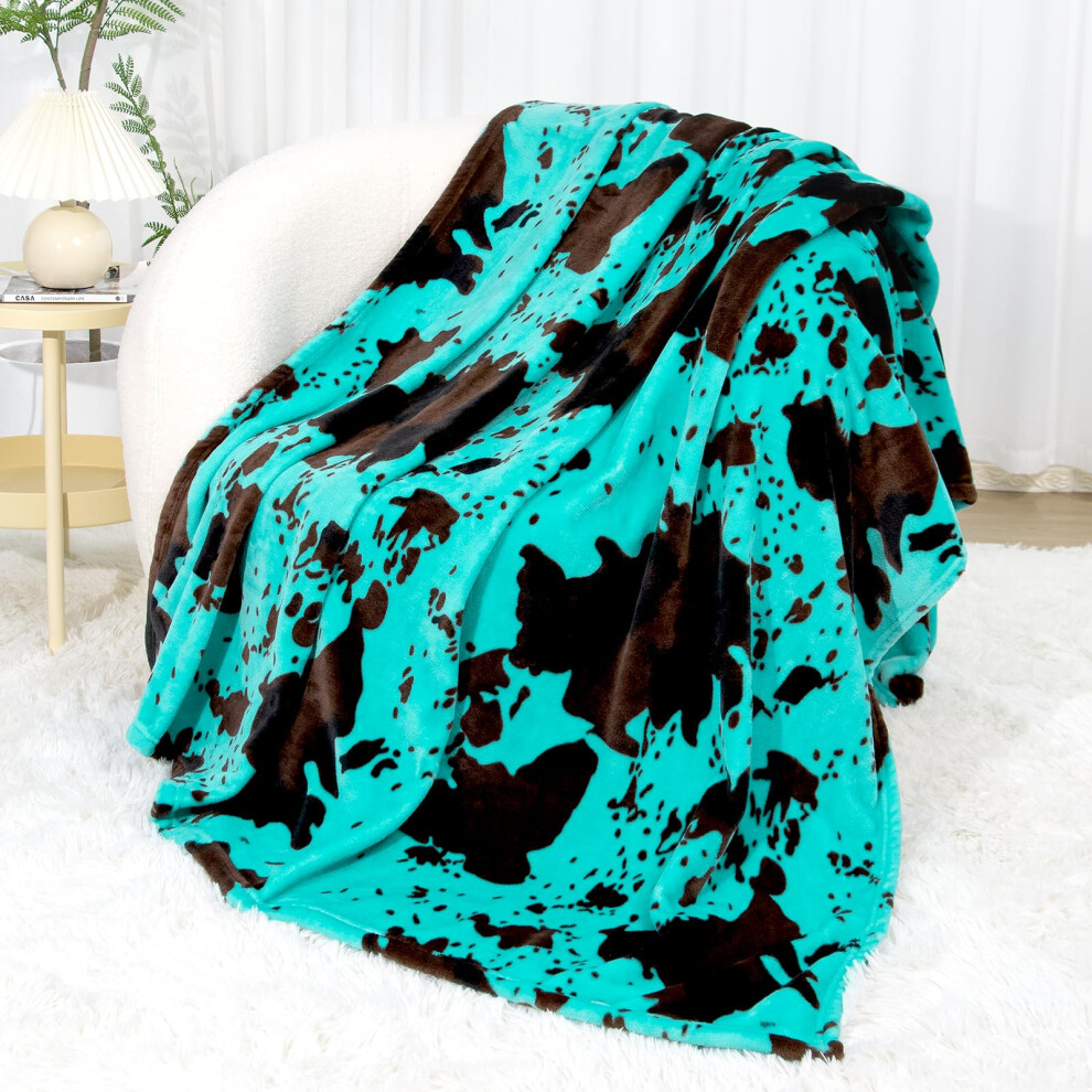 Seegu Girls Blue,Green Lightweight Turquoise Blanket Cute Cyan Blue Gifts Decor Warm Light Sea Green Fleece Blanket Soft Pale Teal Blue Throw Blanket For Women Boys