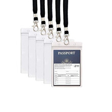 5Pack Ekstra stor ID -badgeholder til pas med Lanyards 4x6 tommer fyld til pas kontant kreditkort osv. By cypescrafts (5pack sorte lanyards)