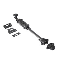 Door Sliding Bolt & Latches 12 x 1 1/4 Inches with 3 Gate Latch Barrel Bolt Oil Rubbed Bronze Finish Security Slide Lock For Doors Gates Cabinet