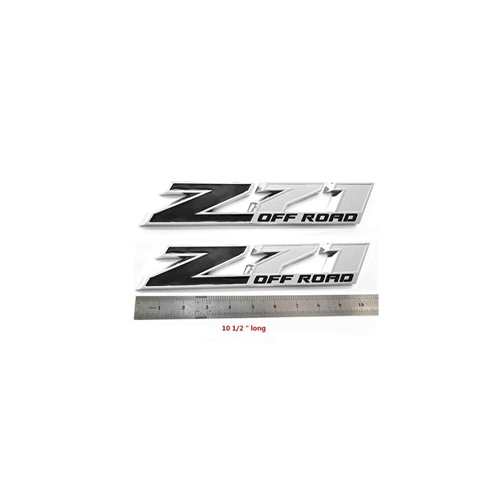 2Pack Oem 10 Inches Big Z71 Off Road Emblems Compatible With 2009-2018 Colorado Tahoe Silverado Sierra Suburban 2500Hd 3500Hd Offroad (Chrome ) Black 602130893769