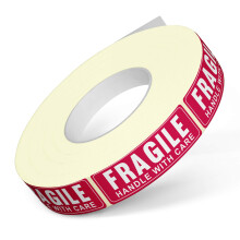 Performore 1 x 3 breekbare stickers met waarschuwing voor voorzichtig hanteren, breekbare tape voor verpakking en verzending, permanente kleeflabels,
