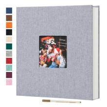 Spbapr Groes Fotoalbum, selbstklebend, 3 x 5, 4 x 6, 5 x 7, 8 x 10 Bilder, magnetisches Sammelalbum, 40 leere Seiten, Leineneinband, DIY-Album mit e