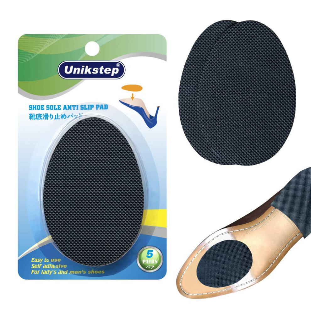 Unikstep 5 Paia Di Cuscinetti Antiscivolo In Gomma Antiscivolo, Fondo Della Scarpa E Tallone, Adesivi E Protezioni Antirumore, Colore Nero, Nero, Taglia Unica-image