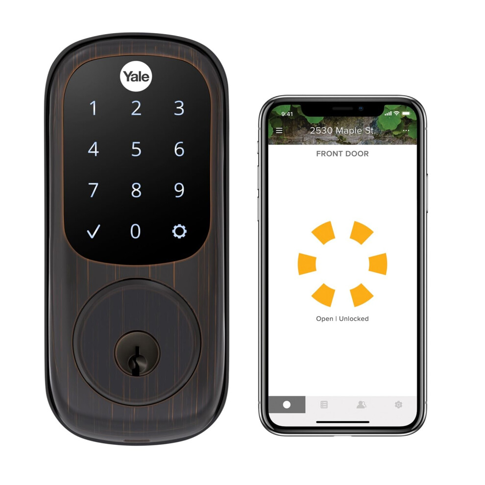 Yale Assure Lock  Oil Rubbed Bronze Wi-Fi Connected Smart Lock with Back-Up Key and Digital Touchscreen Keypad for Combination Input  YRD226-CBA-0BP