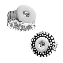 Duolai 2pcs 18mm Snap Buttons Rings Retro Simple Metal Ring Accessory Snap DIY Jewelry Charms Interchangeable Snaps for Personality Theme Party Gift