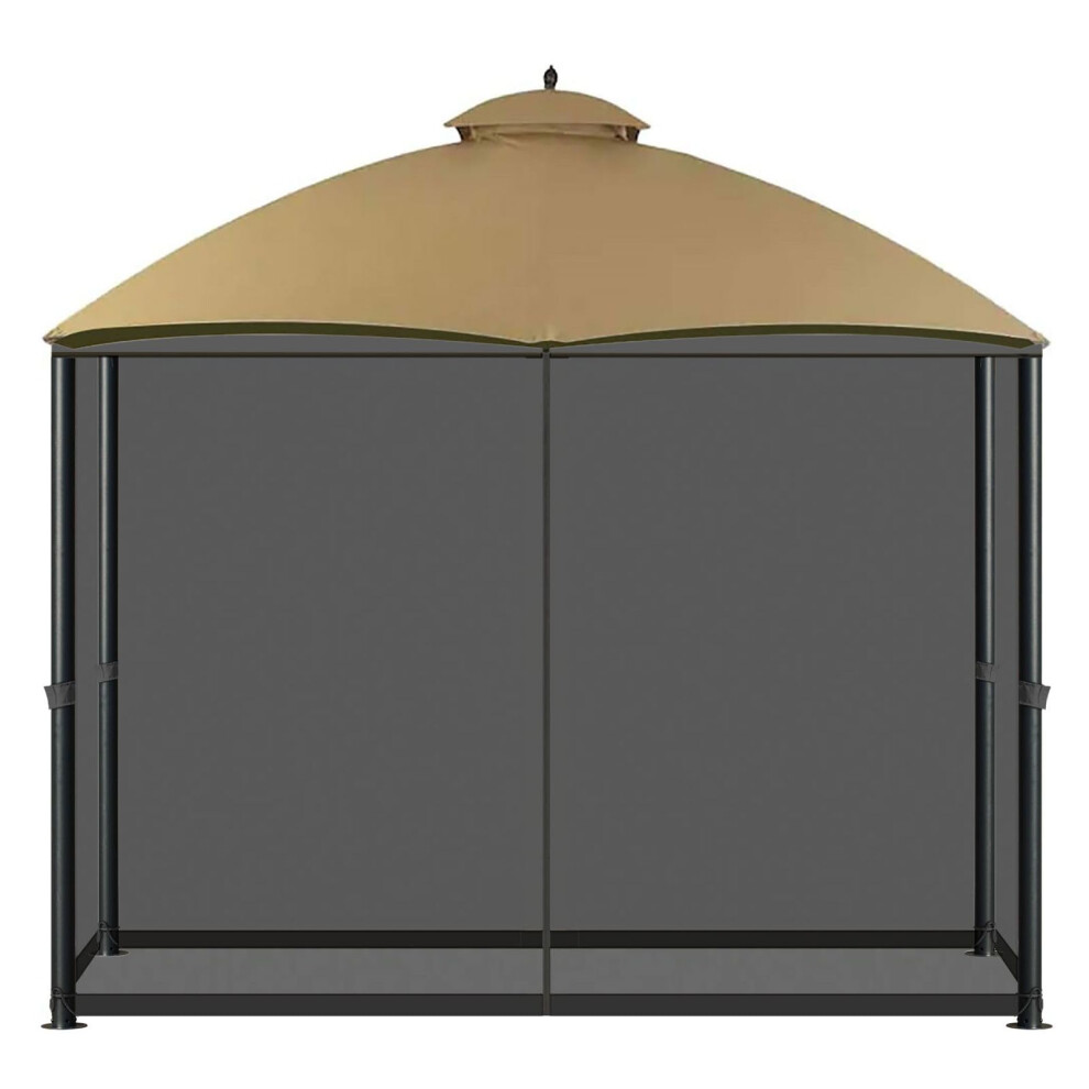 Moustiquaire de remplacement COWVIE pour tonnelle 10' x 10', moustiquaire universelle     4 panneaux avec double fermeture    clair pour terrasse ext