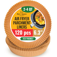 6.3 Kleine luchtfriteusevoeringen 2-4 qt luchtfriteusevoeringen 120 stuks papieren wegwerpvoeringen - antiaanbaklaag en oliebestendig voor eenvoudig