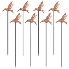 Cocktail pluk stick cocktail tandstikker rustfrit stål martini oliven pluk til bar grill frugt blodige mary drink sticks (8 stk rose guld fugl)
