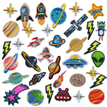 35 PC -uri Iron pe patch -uri Sistem solar Aplica?ii autocolante Woohome brodate spa?iu brodat Planete Patches aplica?ii pentru jachete pentru m