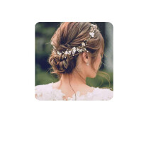 Yertter Floral Wedding Bridal Crystal Bandons de perle fait a la main pour les perles de fete de mariage Accessoires de cheveux Bridal pour les f