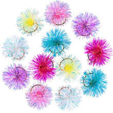 Issllly 12 pcs pom colores liens de cheveux elastiques porteurs de queue de cheval brillants accessoires de cheveux mignons pour femmes pour les