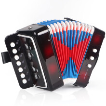 Kids Accordion Horse 10 Keys Control Kids Harmonika Hangszerek gyerekeknek Gyerekeknek Kezdoknek Knnyu s krnyezetbart (fekete)