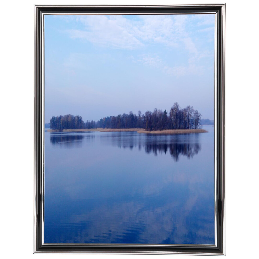 Cornice Per Foto 12X16 Nero-Argento Per Esporre Immagini Cornice Per Poster 12X16 Per Foto Certificati Premi Medaglie E Foto Cornice Per Montaggi