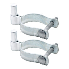 2-pack kettingschakel hek poortpaalscharnier - Gebruik voor paal/buis met buitendiameter - gegalvaniseerde kettingschakel poortscharnier - inclusief