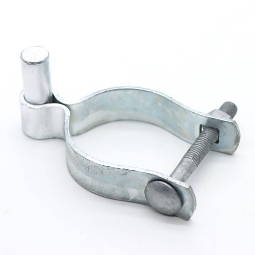 2 Pack Chain Link Fence Gate Post Hinge - Use for Outside Diameter Post/Pipe - Galvanized Chain Link Post Gate Hinge - Nut/Bolt Included (2-3/8 I 1