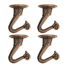 OBSTKUCHEN 4 Sets Swag Ceiling Hooks Heavy Duty Swag Hook with Hardware for Hanging Plants Ceiling Installation Cavity Wall Fixing (4 Antique Brass)