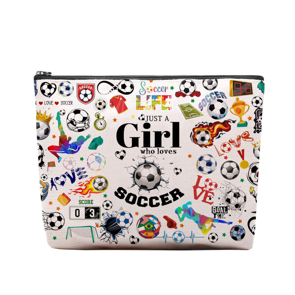 Ceasqvaa Soccer Gifts Makeup Cosmetic Bag For Women Soccer Coach Gifts Soccer Team Gifts For Soccer Lovers Players Fans Birthday Gifts For Her Women