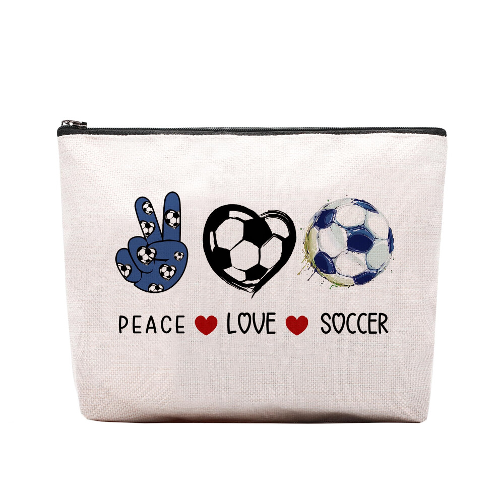 Ceasqvaa Soccer Gifts Makeup Cosmetic Bag For Women Soccer Coach Gifts Soccer Team Gifts For Soccer Lovers Players Fans Birthday Gifts For Her Women