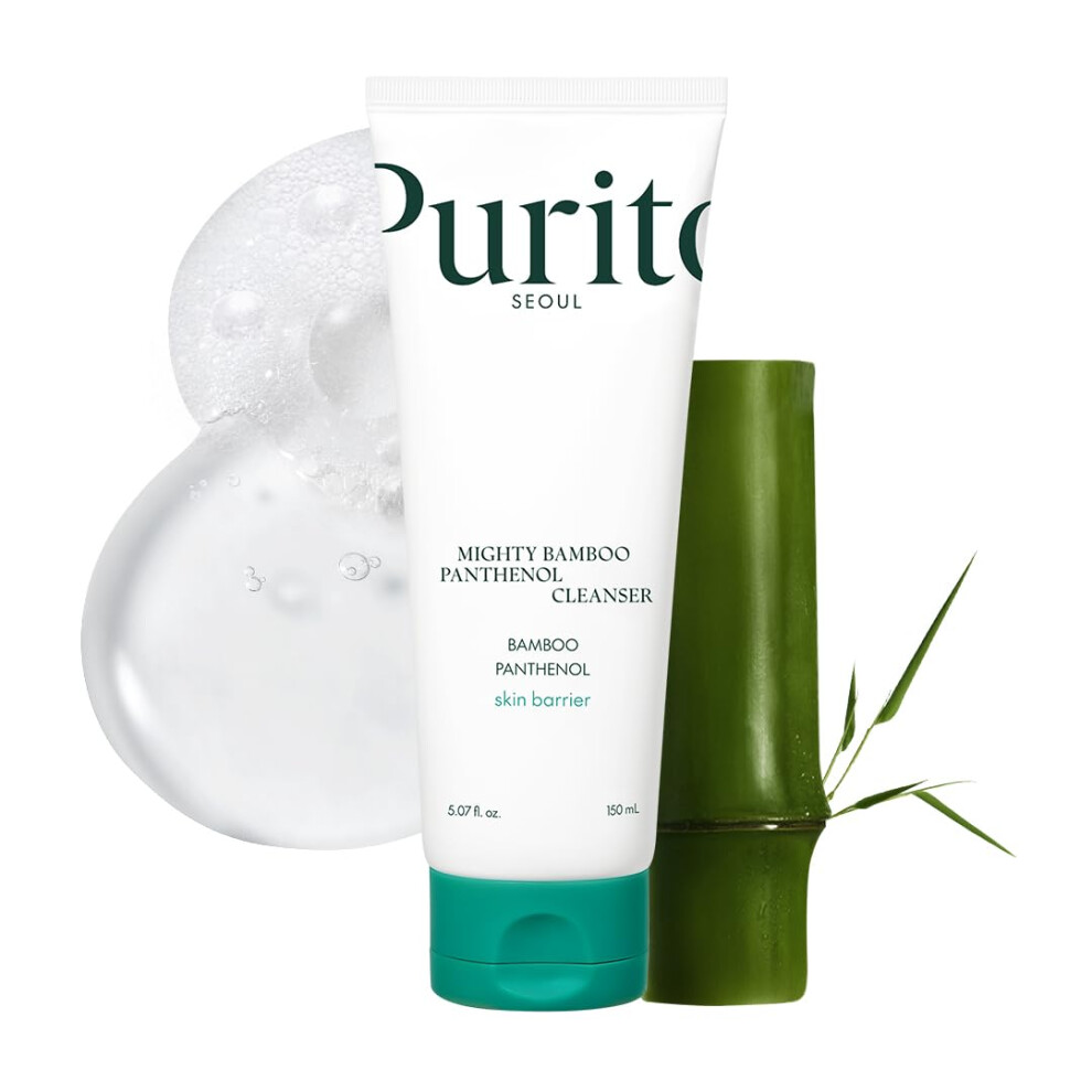 Purito Mighty Bamboo Panthenol Cleanser Gentle Face Wash For Moisturizing For Sensitive Skin Vegan & Cruelty-Free Face Cleanser150ml / 5.07 Fl. Oz.