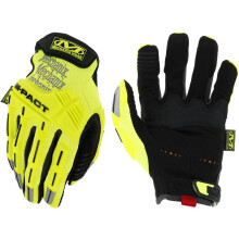 Mechanix Wear Size 10 Hi-Viz Yellow M-Pact Synthetic Leather And TrekDry Full Finger Anti-Vibration Gloves With Hook And Loop Cuff Large (SMP-91-010)
