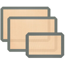 Siliconen bakmat, 3 stuks, herbruikbare bakmat, antiaanbaklaag, voedselveilige siliconen matten voor bakoven, bakplaat voor het maken van koekjes, bi