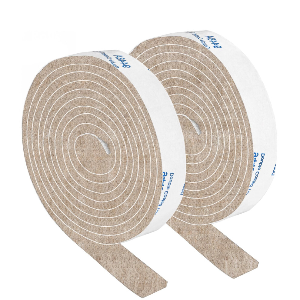 Bandes De Feutre Avec Support Adh Sif Bandes De Feutre Adh Sives Paquet De 2 Rouleaux De Feutre 1/2 X 60 Pouces Ruban De Feutre Beige Avec Suppor-image