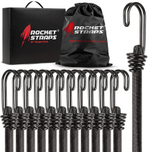 Ultimatives Outdoor-Bungee-Seil-Sortiment ??robustes Set mit 12 Bungee-Seilen, Doppel-J-Haken elastische Gurte fr Camping-Sicherung und Heimwerk