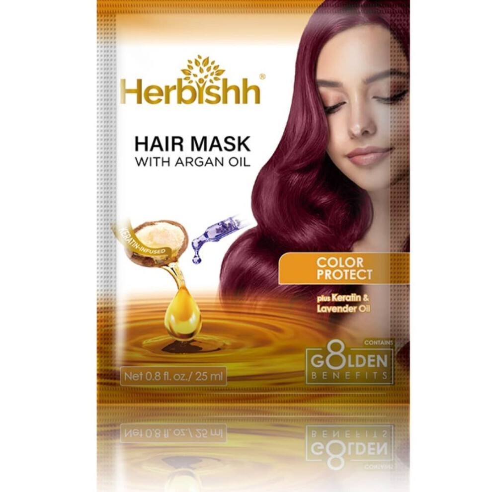 Herbishh Argan Hair Mask-Deep Conditioning & Hydration For Healthier Looking Hair-25Gm For Very Dry Weak Stressed Out Hair No Sulphates No Paraben