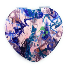 Aeisage Heart Mirror Kompakt kis pnztrca tkr kk zsebes tkr mini mretu utaz tkr lnyoknak sszecsukhat tkr szv alak Egyedi ajndk nek