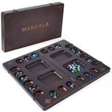 VAMSLOVE Mancala 4 jtkos trsasjtk szett Luxus tmrfa sszecsukhat Mancala tbla 96+12 bnusz tbbsznu vegko gyngyk jtklerssal