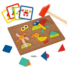 Toatyland Fine Motor Toys Toy Hammer and Nails Game Is Montessori Toys, der udøver børns praktiske færdigheder og udvikler deres fantasi for børn