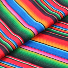 David Angie Colorful Ethnic Stripe Printed Double Brushed Polyester Fabric Soft Smooth 4 Way Stretch Knit Fabric by The Yard for Dress Sewing (Colorfu