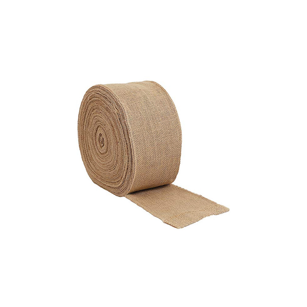 KINJOEK Ruban en toile de jute naturelle de 15,2 cm de large et 10,2 m de long, pour loisirs cr  atifs, cadeaux de mariage, No  l, d  coration
