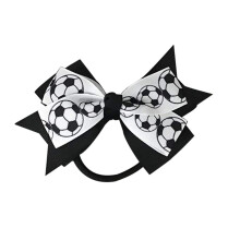 Sportybella - Foci hajkiegszto kszlet: Imdnival fekete-fehr focilabds nyomatok - Haj masni lfarok tartk - Ajndk lnyoknak, focirajongknak