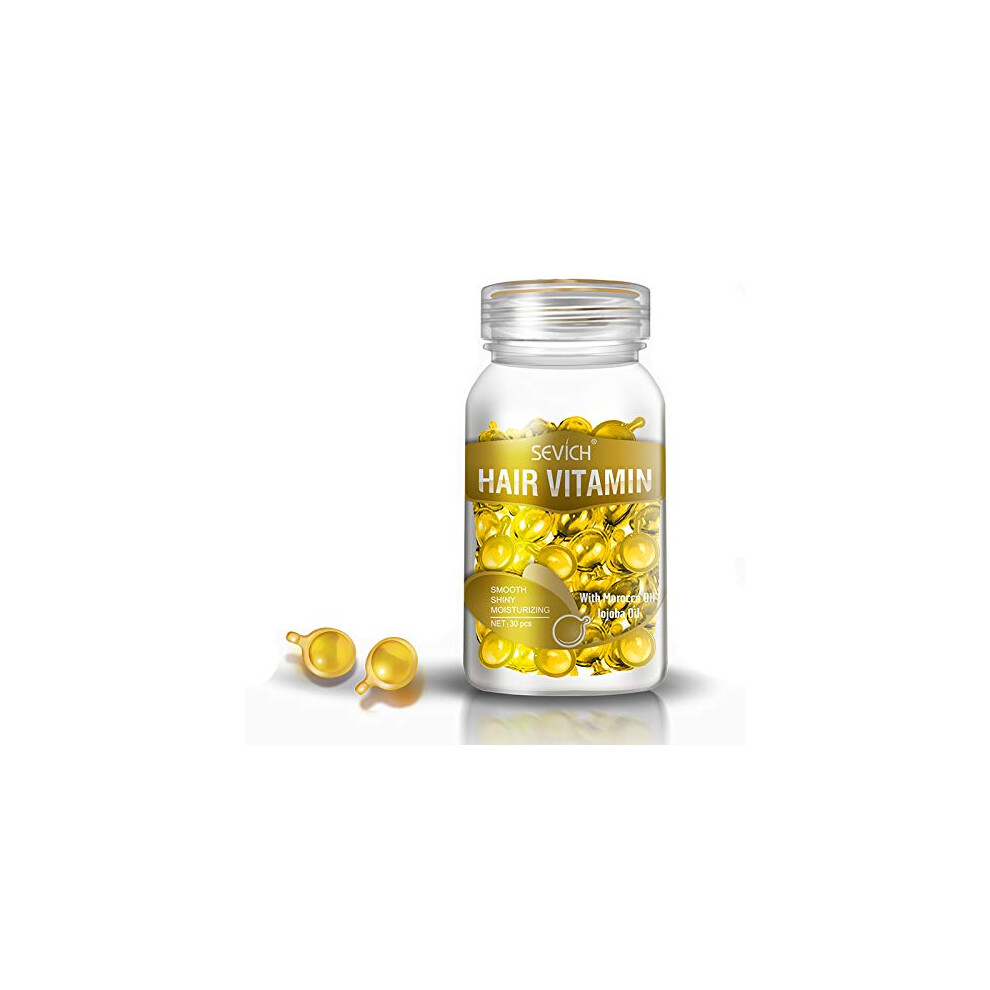 Sevich Hair Vitamin Serum Capsule - Hair Moisturizing Essence Formula With Vitamins A C E Vitamin B5 Argan Macadamia Avocado Oils Repair Damaged Ha