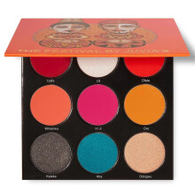 Juvia's Place Palette Festivalen - Bold Coral Red Glittery Neutrals Shades of 9 Bold og Fiery Palette Pigmentered Makeup Palette Eye Color & Shin