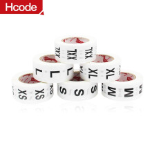 Etichette adesive rotonde bianche per taglie di abbigliamento al dettaglio Hcode da 1 pollice, set da 6 rotoli, taglia XS, SML, XL, XXL, totale 3