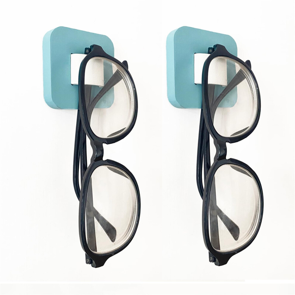 FINDAMAZE Sunglasses Organizer Wood Sunglasses Storage Wall Mounted Eyeglasses Holder Eyewear Display Home Decor  (2pcs-Lake Blue-Short-Sunglass Holde