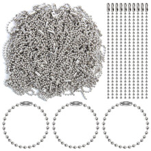 Hapy Shop 200 stuks 100 mm lange kraalconnectorsluiting kogelketting sleutelhanger tag sleutelhanger kogelketting 2,4 mm diameter verstelbare antieke