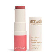 ATTITUDE Oceanly Sheer Lip Gloss Stick EWG Verified Titanium Dioxide-Free Vegan Makeup & Beauty Cruelty-Free Plastic-Free Happy Berry 0.12 Oun
