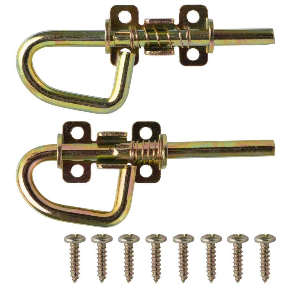 SANKINS Verrou    ressort    boucle pour abris de jardin, portails, portes de grange, fen  tres en bois, poulaillers     1 paire, 8 vis incluses