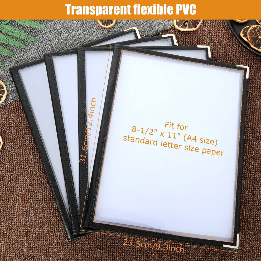 8.5 X 11 Inch Menu Covers 4 Page 8 View Transparent Restaurant Menu Covers Book Fits A4 Size Paper, Clear Menu Holder Bar Cafe Menu Folder With - View #12